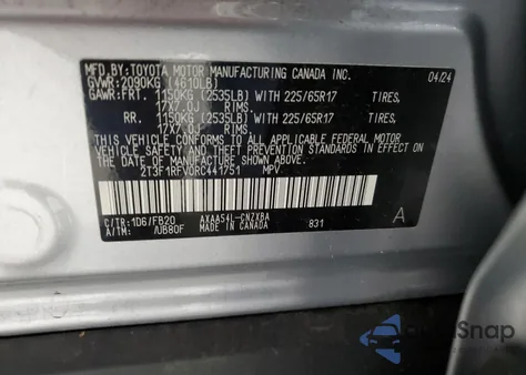 2024 Toyota Rav4 Le z USA, uszkodzony, nr VIN 2T3F1RFV0RC441751